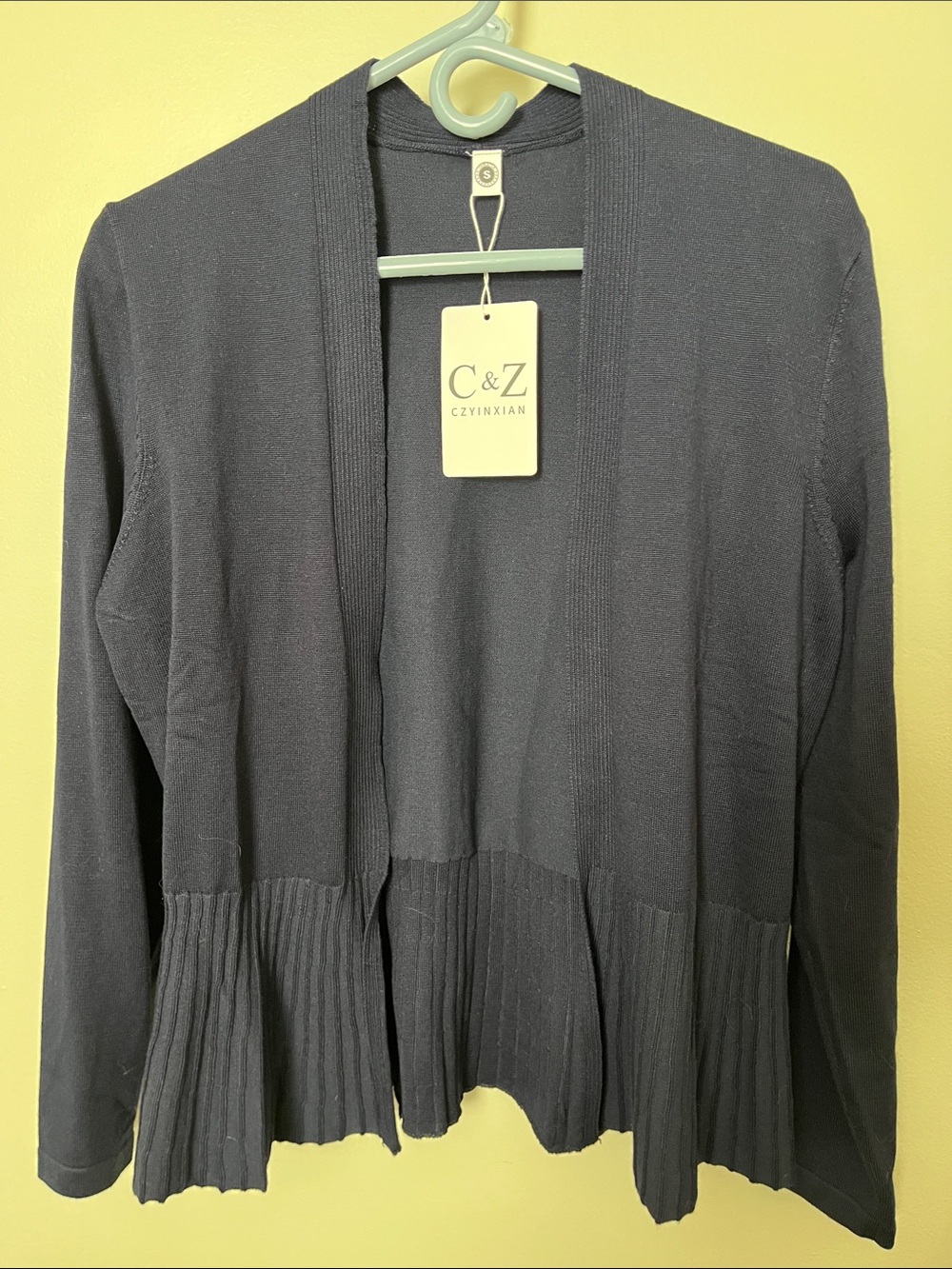 Navy Open-Front Women's Cardigan Sweater